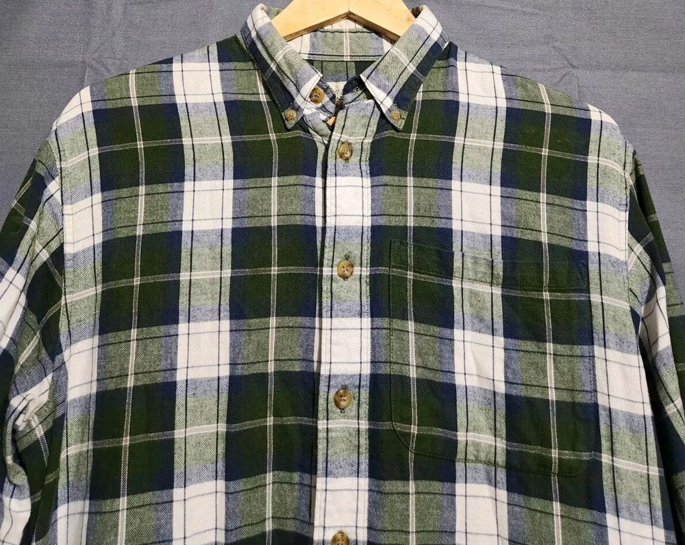 Cabelas Shirt Mens MT Regular Fit Plaid Lightweight Long Sleeve Flannel Hiking