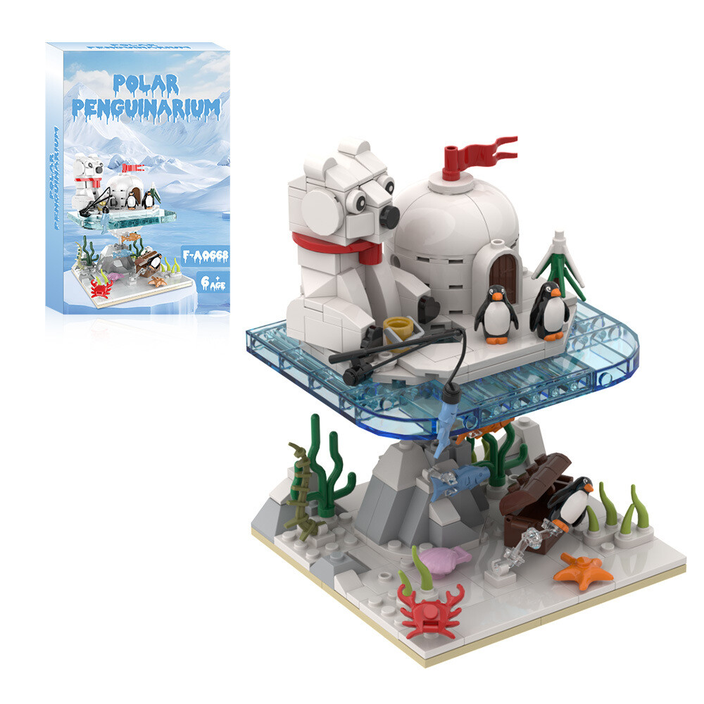 MOC The Polar Bear & Glacier Snow House Model Building Blocks Kid Toy Gift Boxed