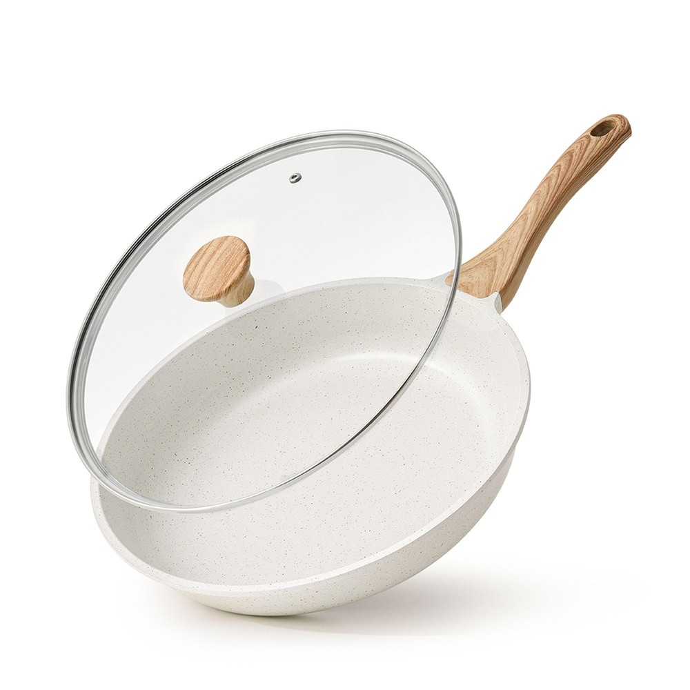 Nonstick Ceramic Frying Pan Skillet with Lid, 11 Inch Omelet Pan, Healthy Non...