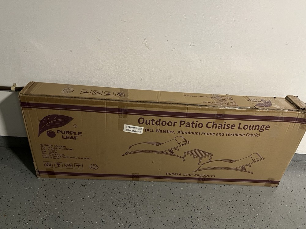 Purple Leaf Outdoor Patio Chaise Lounge with Cushion for Ultimate Comfort