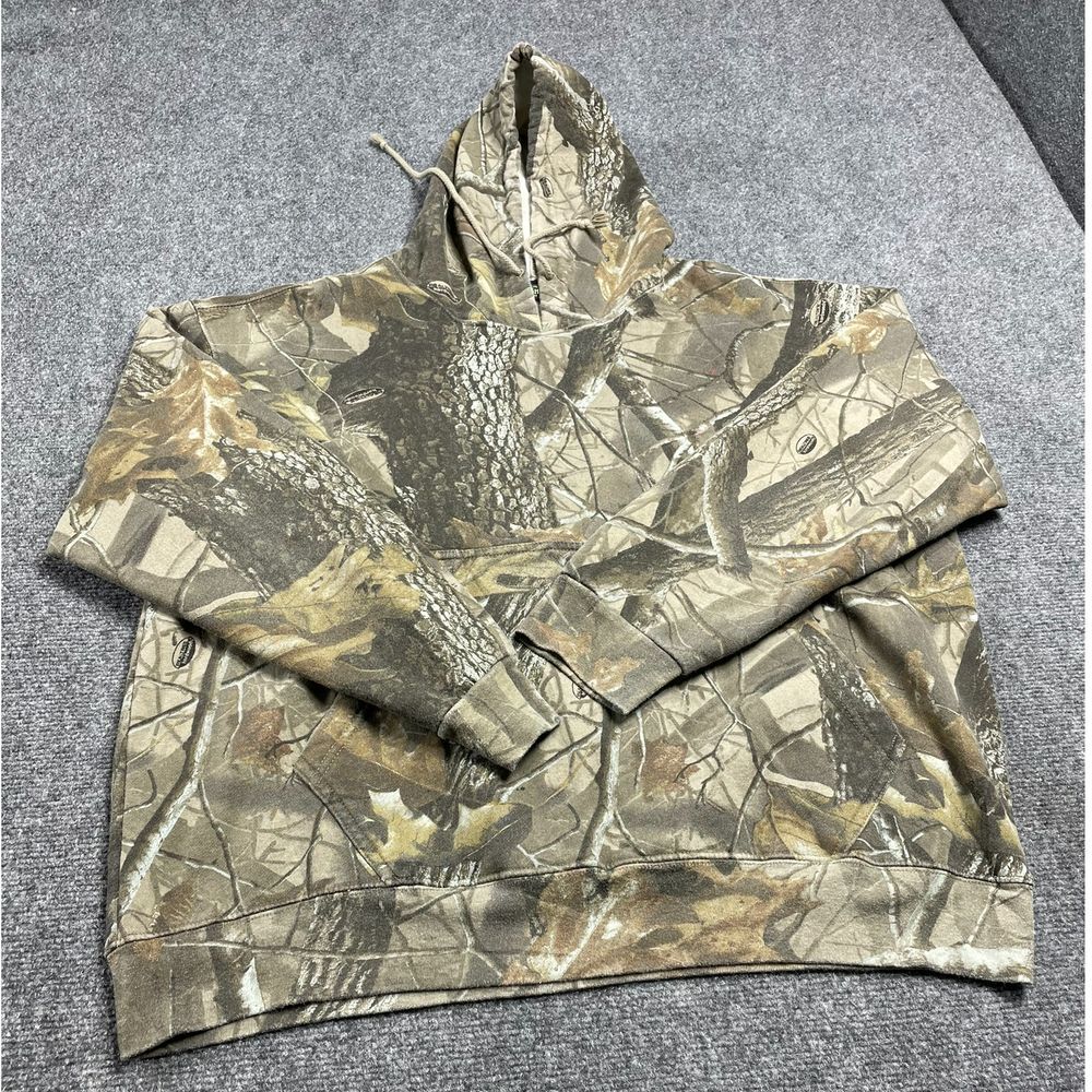 Realtree Redhead Mens Green Jungle Print Camouflage Hooded Sweatshirt Size L