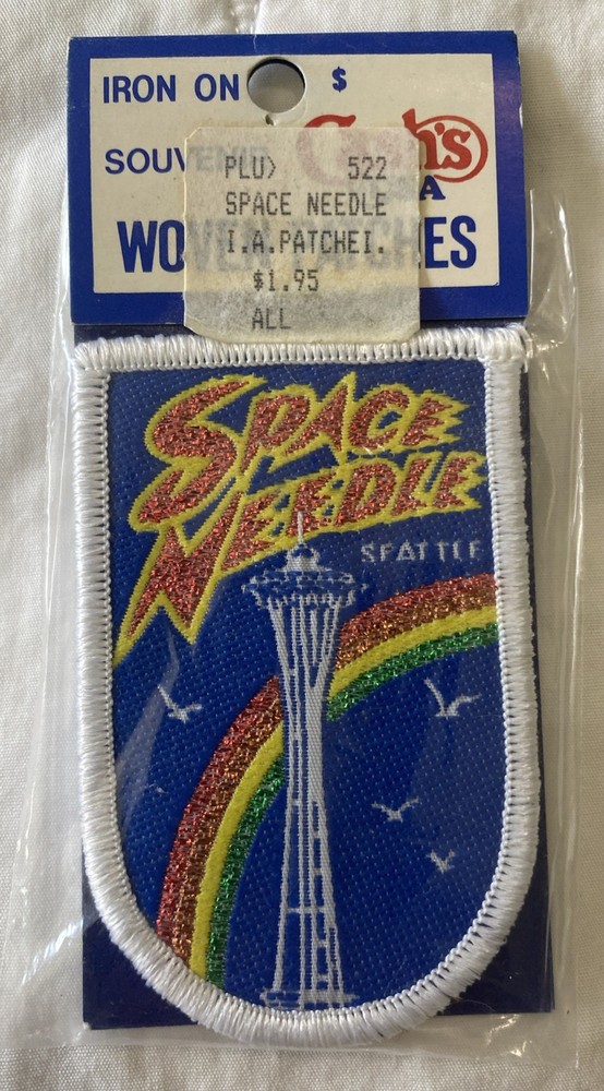 Vintage Space Needle Seattle Washington Woven Iron On Patch 522 NOS