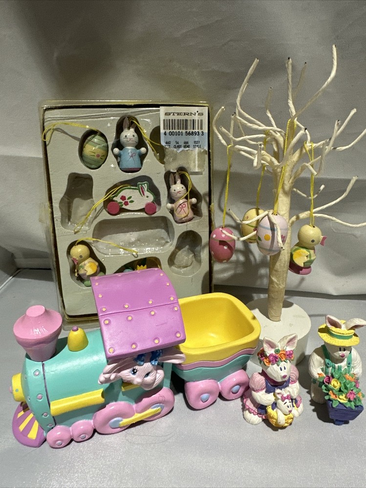 Easter Egg Express, Tree, Ornaments, & Two Russ Bunnies