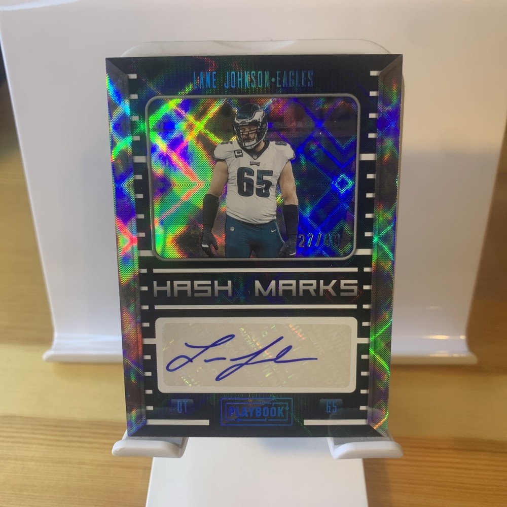 Lane Johnson 2022 Playbook Hash Marks Auto /49 HOF Eagles