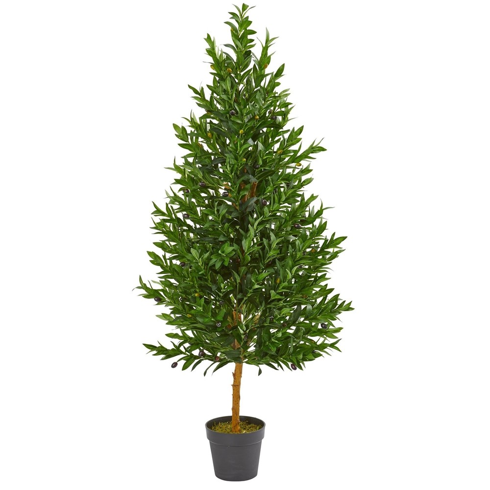 4.5 ft UV Resistant Olive Cone Topiary Artificial Tree