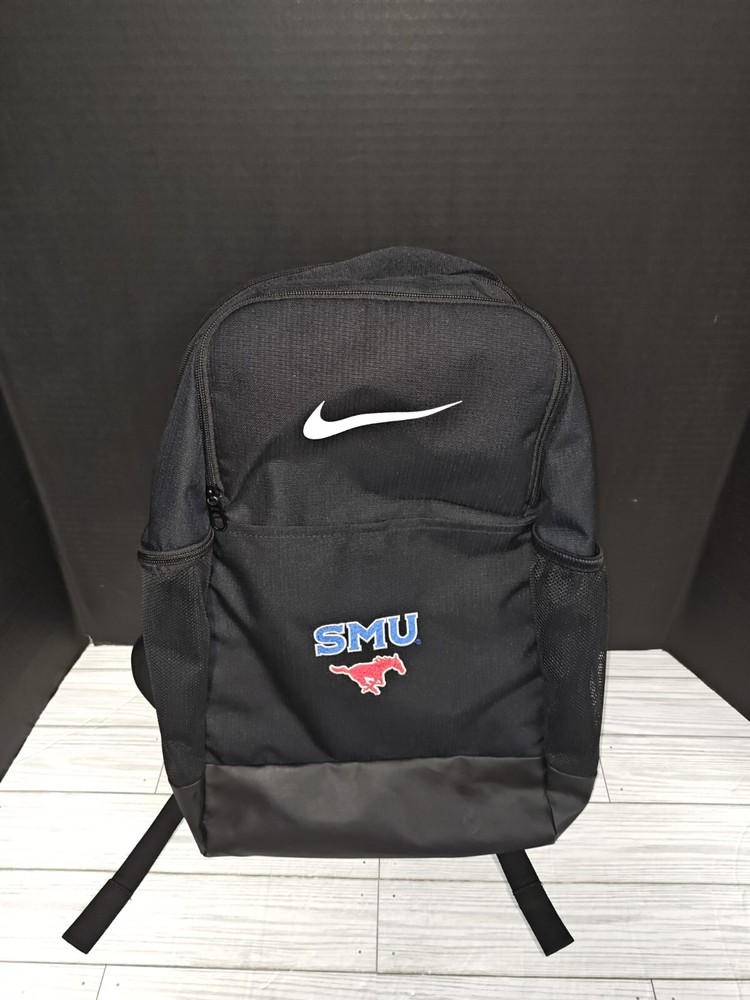 Nike SMU Mustang Embroidered Black College Backpack Rare Red School Pride