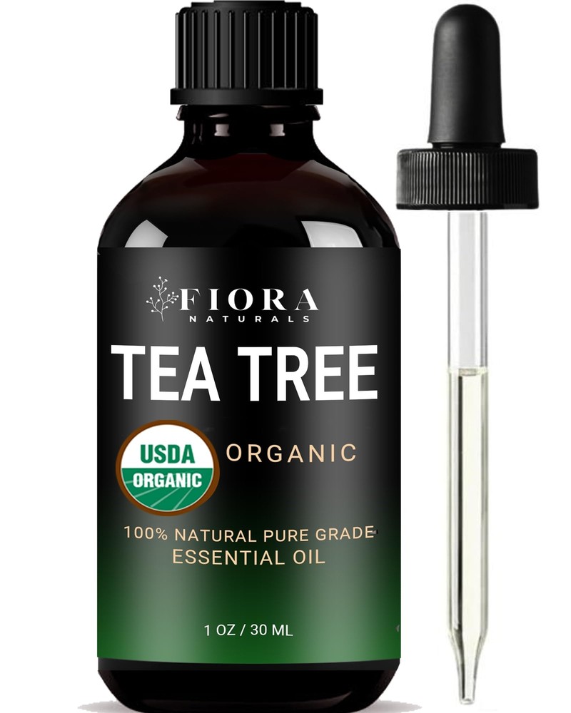Fiora Naturals 100% Pure Organic Tea Tree Essential Oil for Face Hair Skin Care