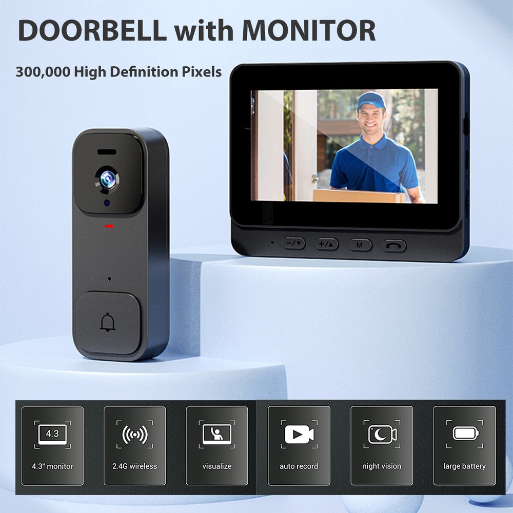 Smart Wireless Doorbell WiFi Intercom Video Camera Door Ring Bell Chime Security