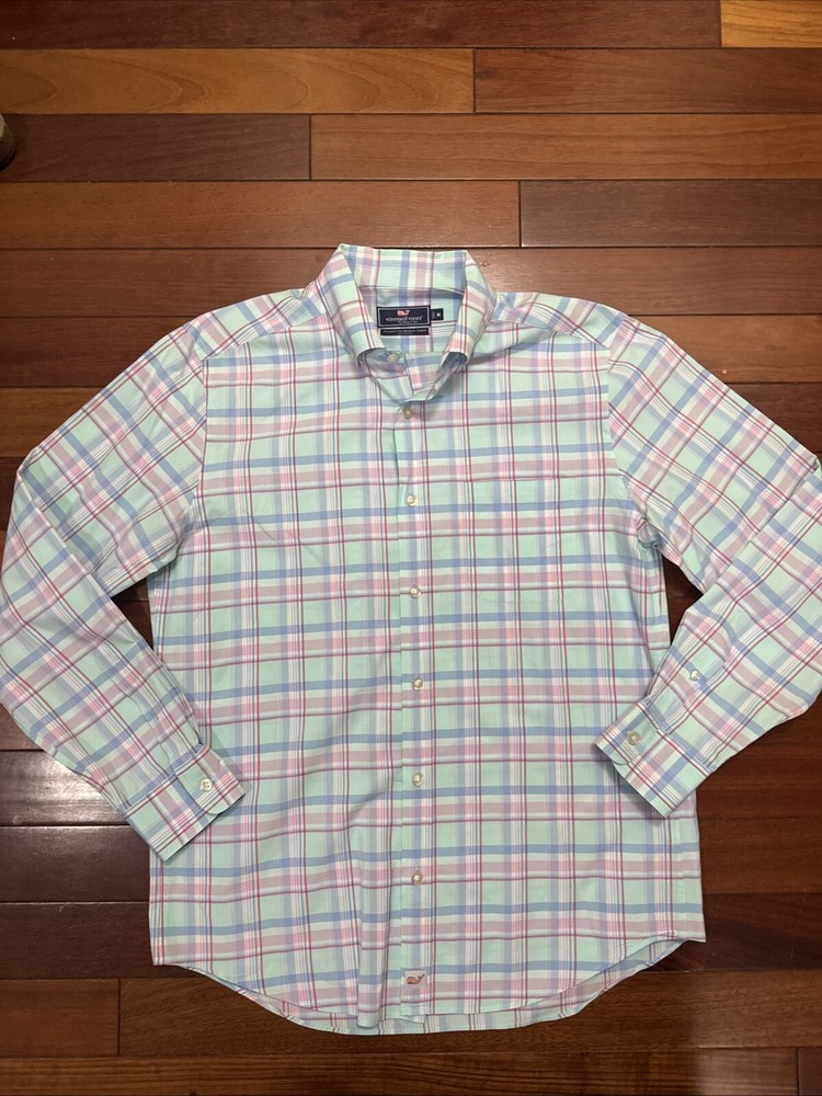 Vineyard Vines Classic Fit Murray Long Sleeve Shirt Size Medium  Plaid