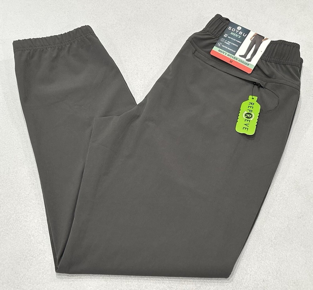 Soybu Men's Woven Jogger Pants, Gray, Size M