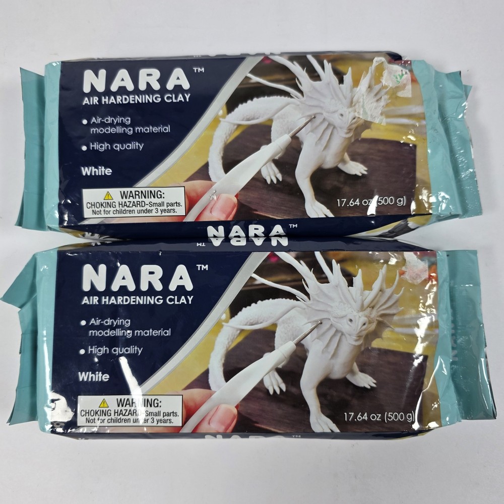 NARA Air Dry Clay White 500g (2 Pack) Air Hardening Modeling Clay white modeling