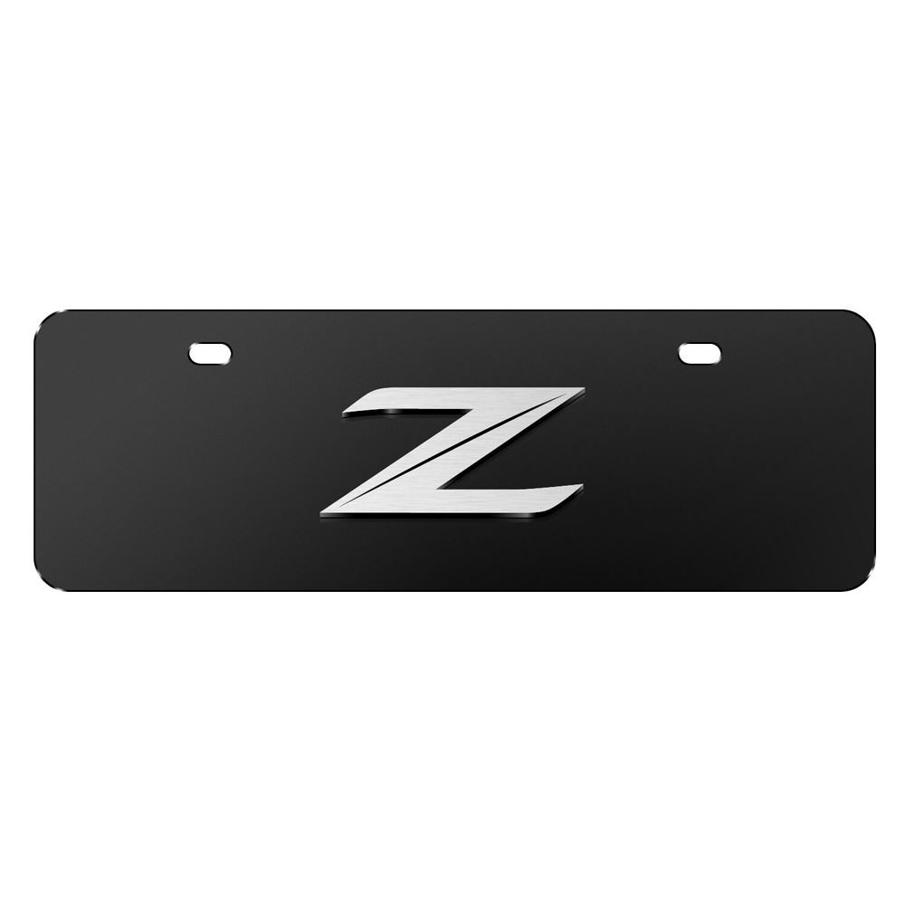 for Nissan 370Z Z European Look Half-Size Black Stainless Steel License Plate