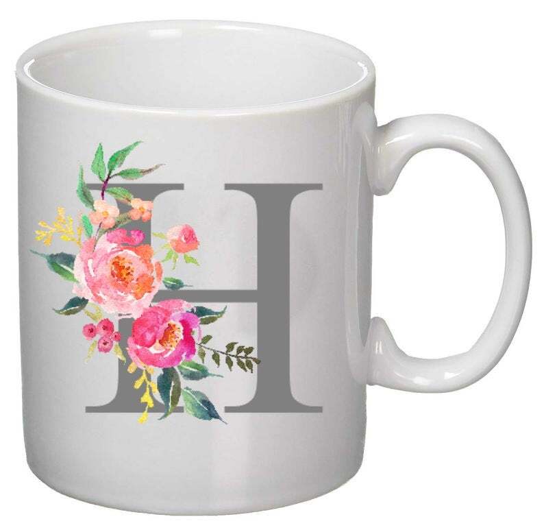 Personalise Letter Initial Name Mug Cup Coffee Tea Cup Mug