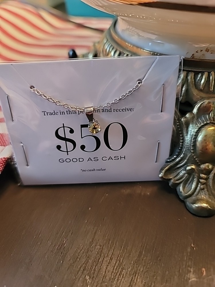 Effy Silver Tone Chain Necklace with Yellow Stone Pendant