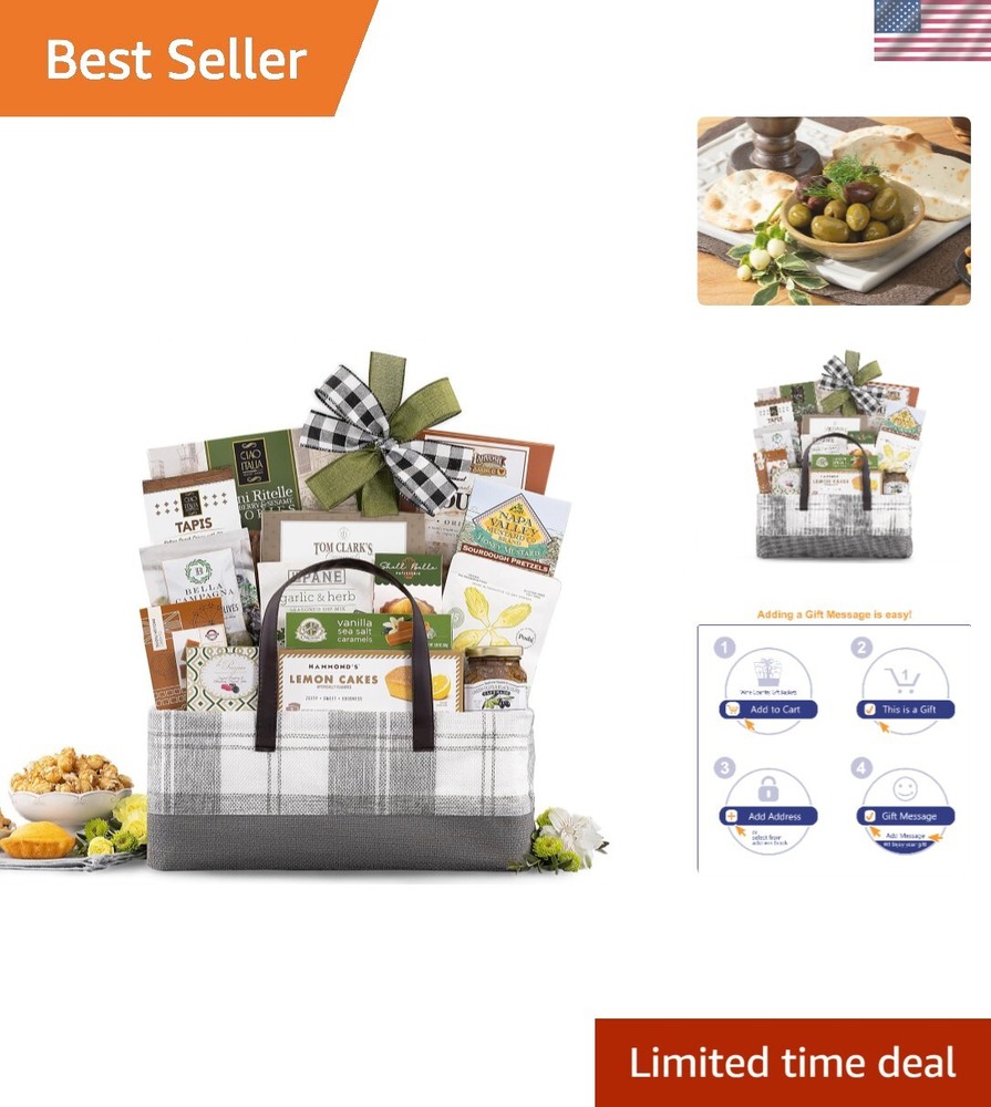 The Connoisseur Gourmet Gift Basket Food Gift Basket for Families College Stu...