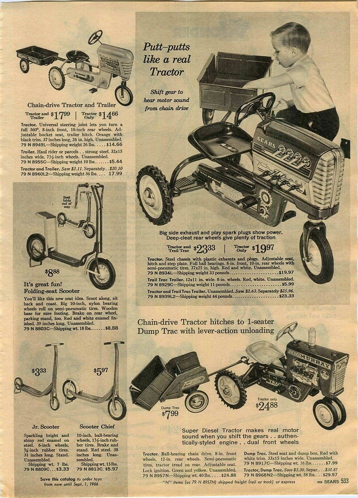 1965 ADVERTISEMENT Toy Pedal Tractor Murray Diesel Horse Carousel Wonder Blaze