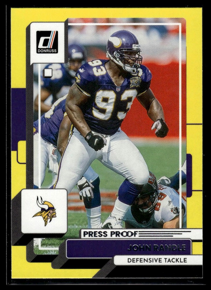 2022 Donruss John Randle Yellow Press Proof Card #105 NFL Football Collectible