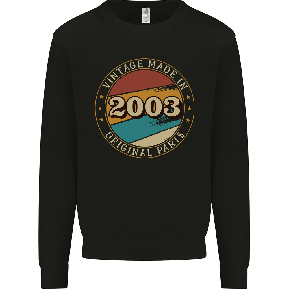 22nd Birthday Vintage Made In 2003 Mens Sweatshirt Jumper