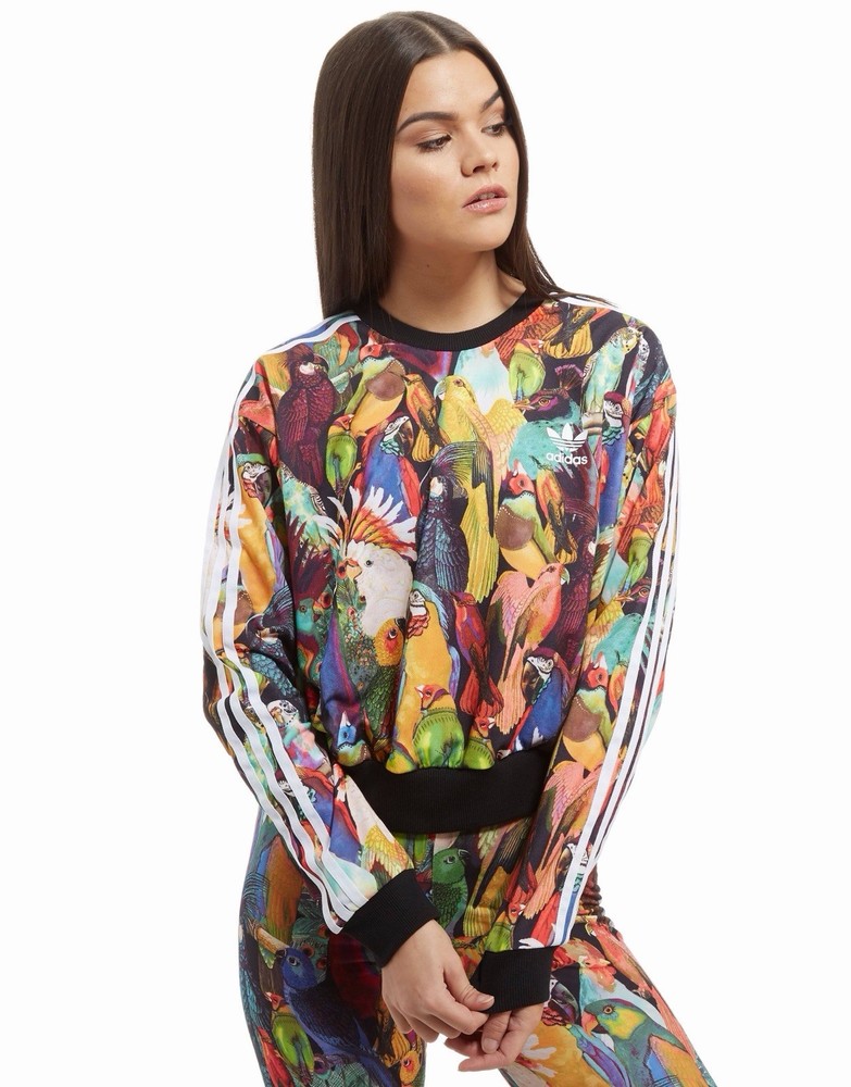 Adidas x Farm Rio Passaredo Parrot Print Trefoil Track Jacket Womens 8 Rare