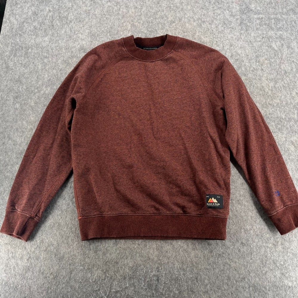 Scotch & Soda Red Rust Classic Knitted Pullover Cotton Sweatshirt Mens S