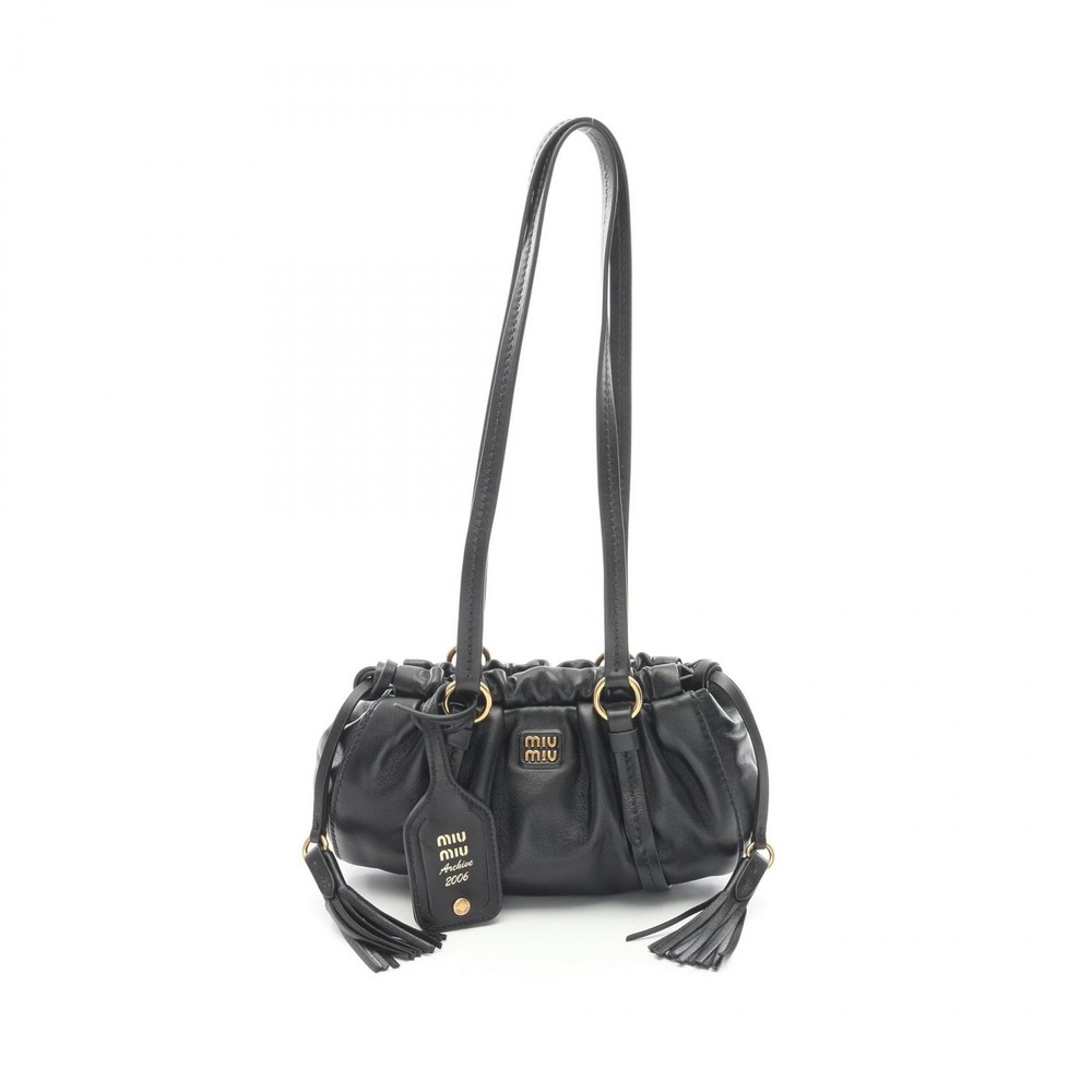 Miu Miu NAPPA Joie Shoulder Bag 5BP089ACSWF0002 leather Black NEW Women