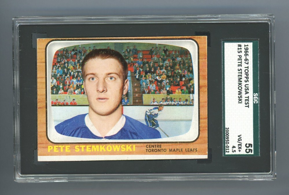 1966 Topps USA Test #15 Pete Stemkowski SGC 4.5 VG-EX+ Hockey Card