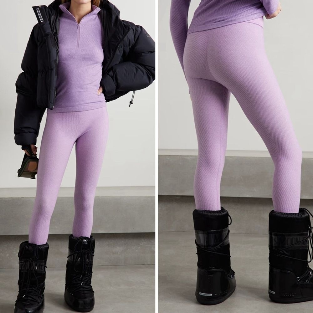 RRP US$250 Cordova Baselayer ANDORA STRETCH-KNIT LEGGINGS IN TARO NWT M/L