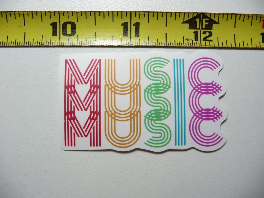 Triple Music Word Lines Decal Sticker for Musician Fan Band Song Lovers