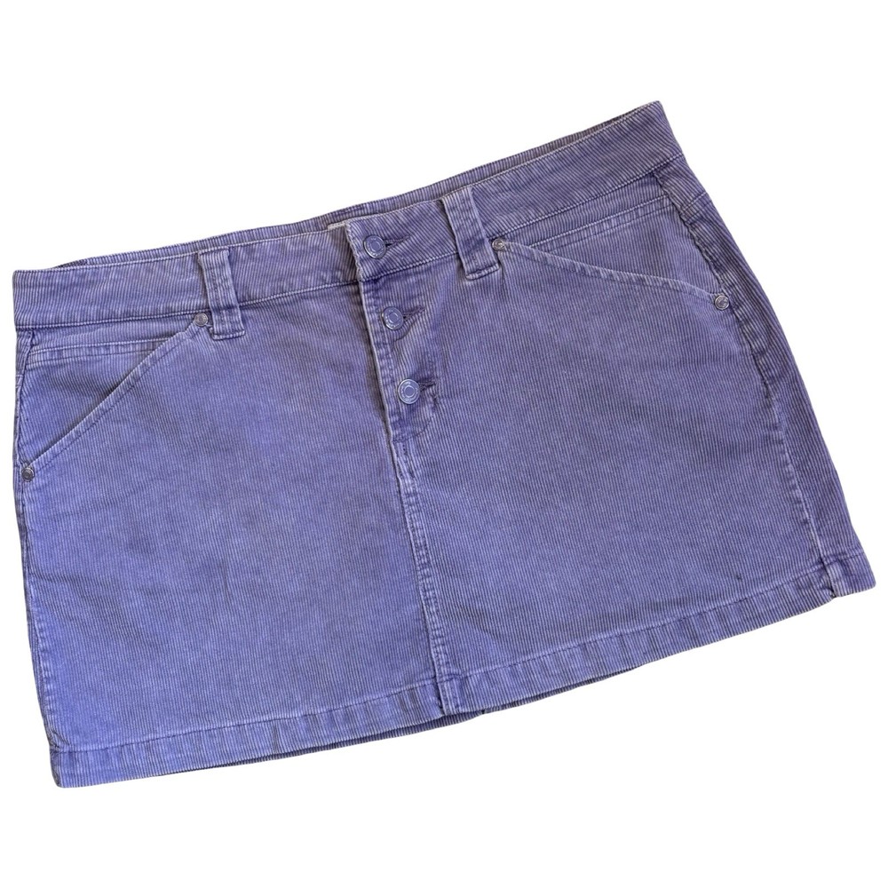 Y2K Purple Corduroy Mini Skirt Low Rise No Boundaries  15