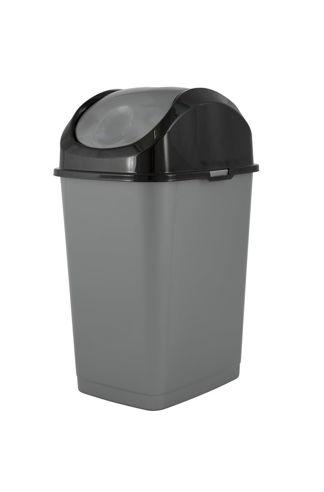 Superio Small 2.5 Gallon Plastic Trash Can with Swing Top Lid, Compact Slim W...