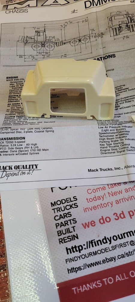 model trucks New Mack DMM model truck hood conversion