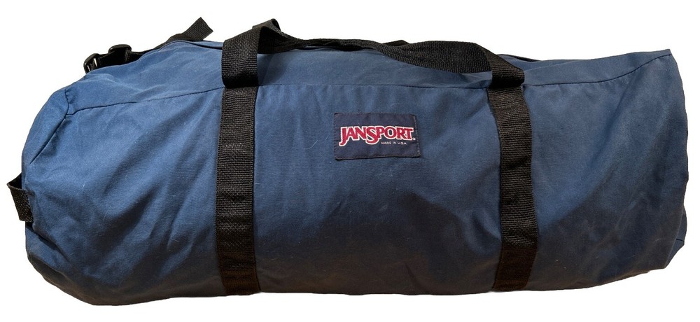 Vintage Jansport Large Duffle Bag Green USA Made Gym Athletic Retro Y2K 90s