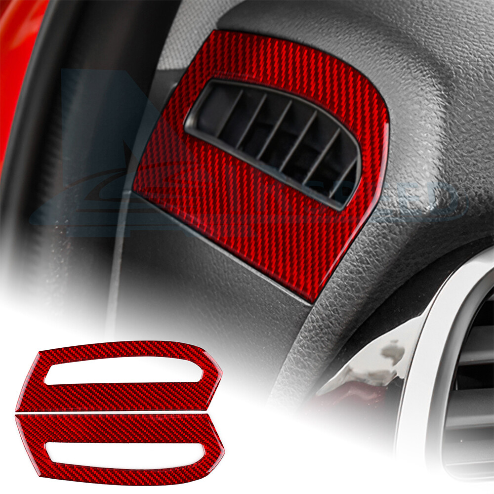 For Toyota Camry 2018-24 Red Carbon Fiber Car Dashboard Side Air Vent Cover Trim