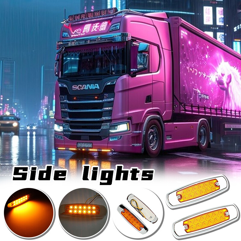 10pcs 12-24V 12LED Side Marker Light Car External Lights Warning Brake Taillight