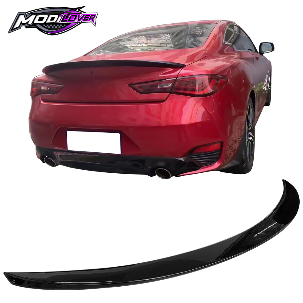 17-22 Infiniti Q60 X Style Highkick Gloss Black ABS Trunk Spoiler Lip