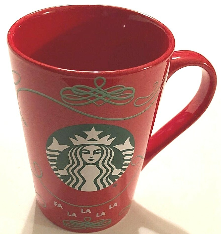 Starbucks 2020 Christmas Fa La Fa La Red Green Ceramic Coffee Mug Set of 2 11oz