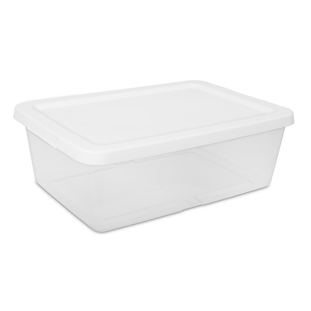 Sterilite 4-Pack 12 Quart Clear Storage Bins with Latching Lids