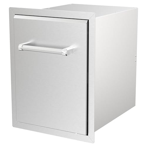 Spire Stainless Steel Built-in Roll-out Trash Can, 10 Gallon Trash Bin, Perfe...