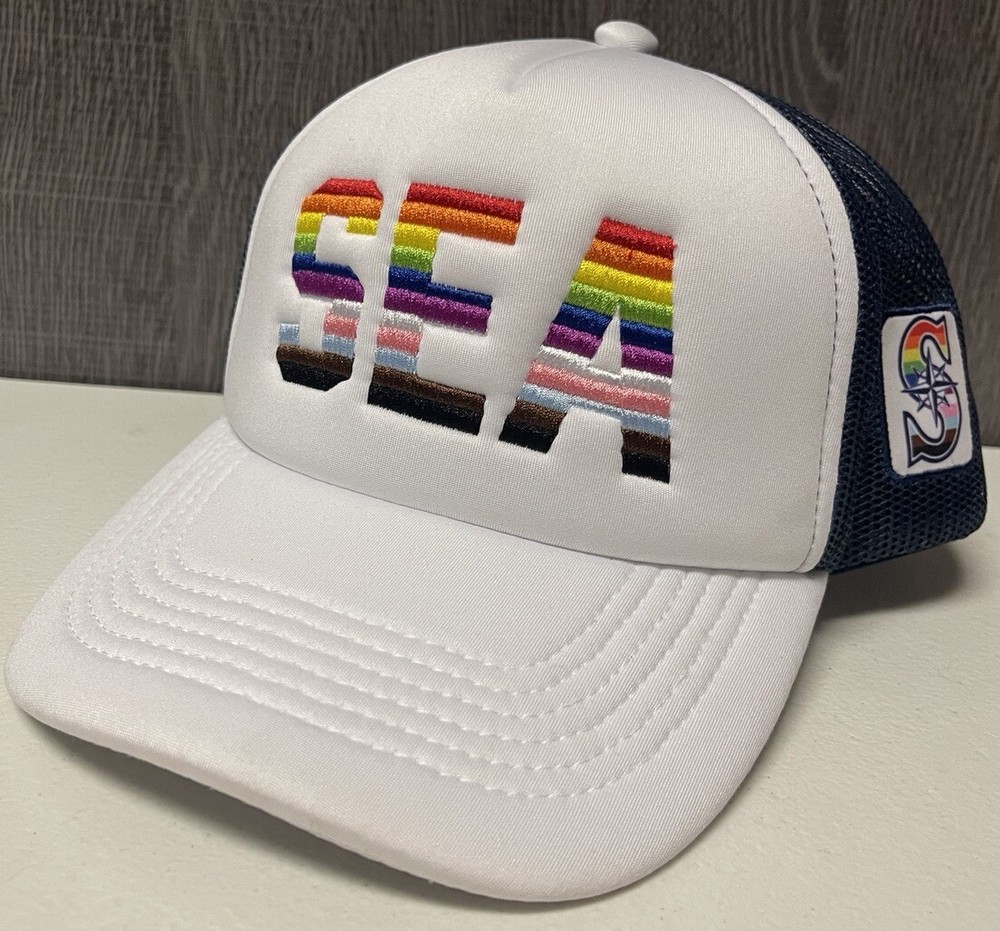 2024 Seattle Mariners Pride Rainbow Trucker Hat for Pride Day 6/1/24-image