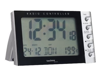 Technoline WT 188 - Orologio da tavolo digitale - Nero - Argento - Plastica - 12