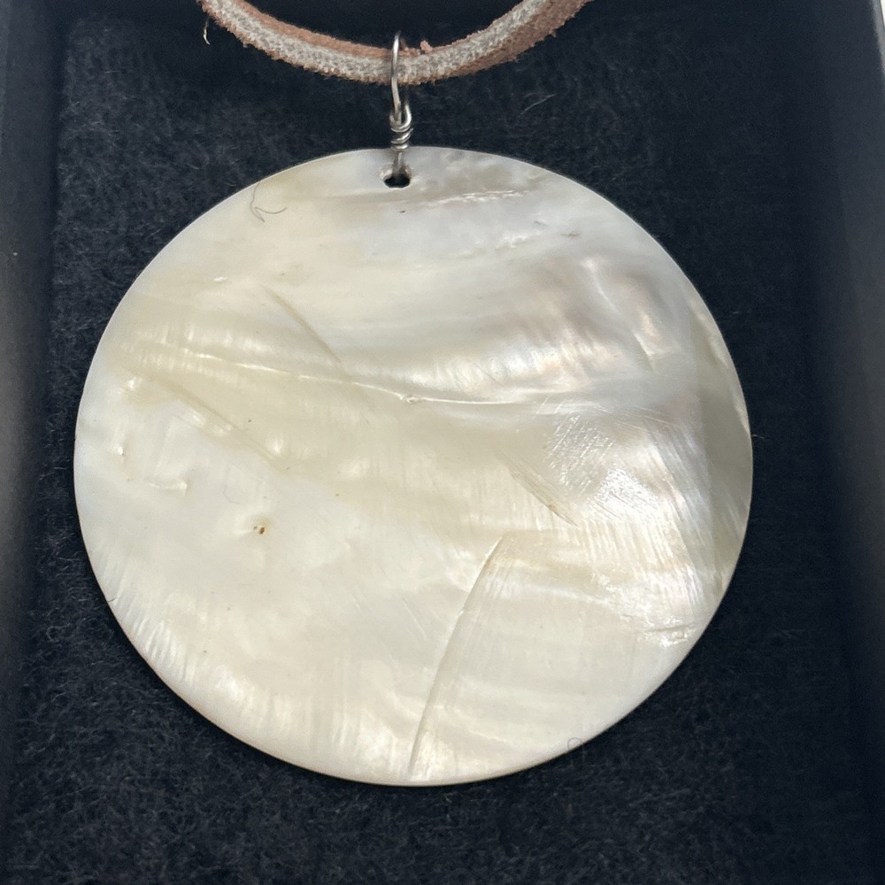 Mother Of Pearl Abalone Round Statement Pendant