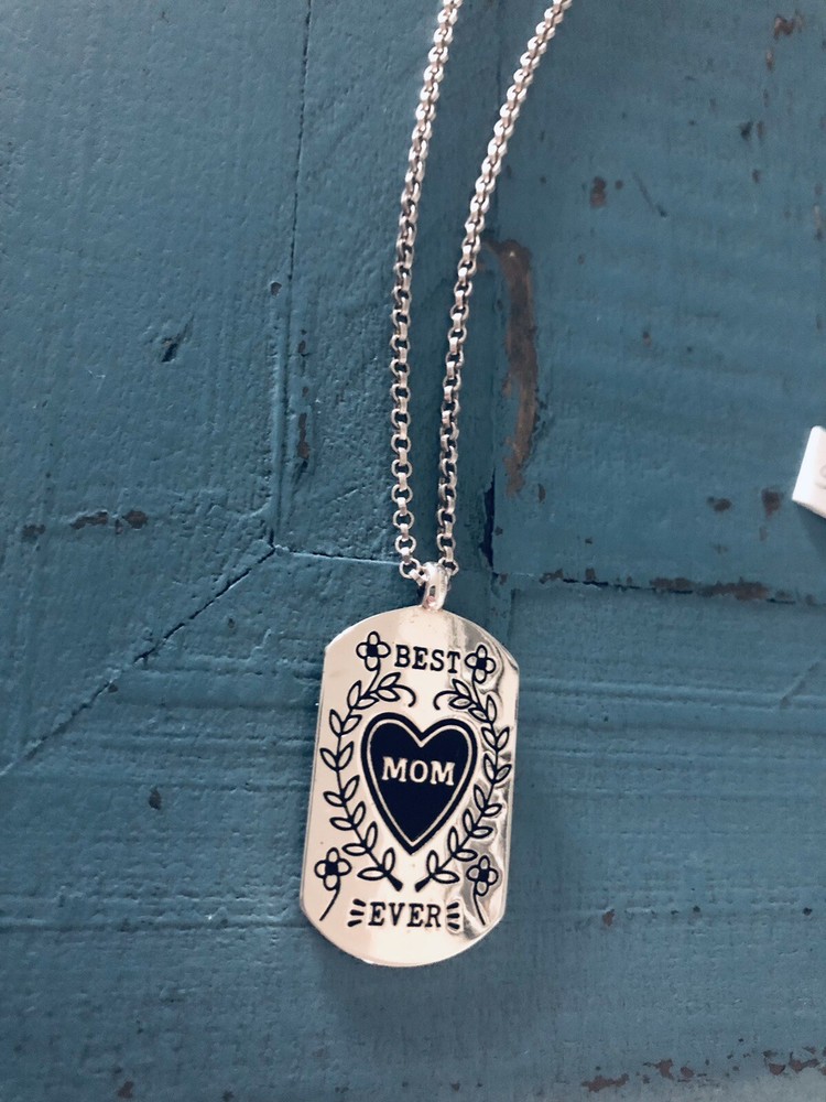 Brighton Best Ever Mom Silver Heart Pendant Necklace NWT $62