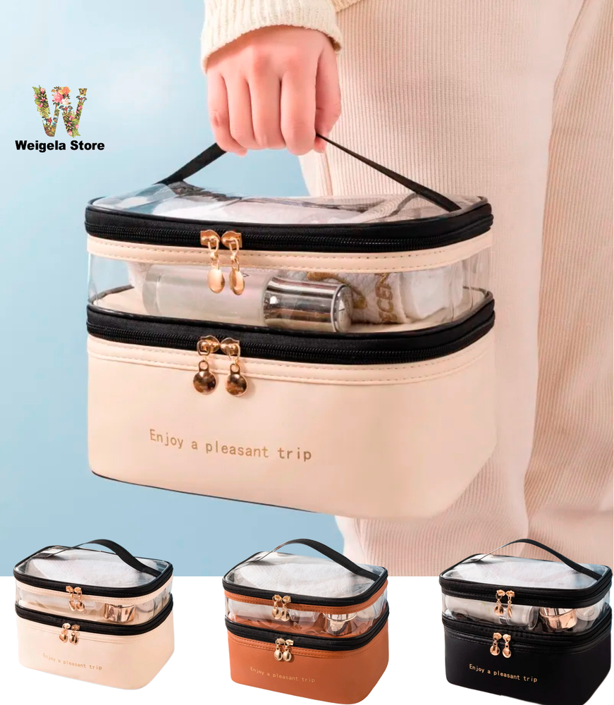 Large Travel Makeup Bag for Women – Spacious Cosmetic & Toiletry Organizer Case  