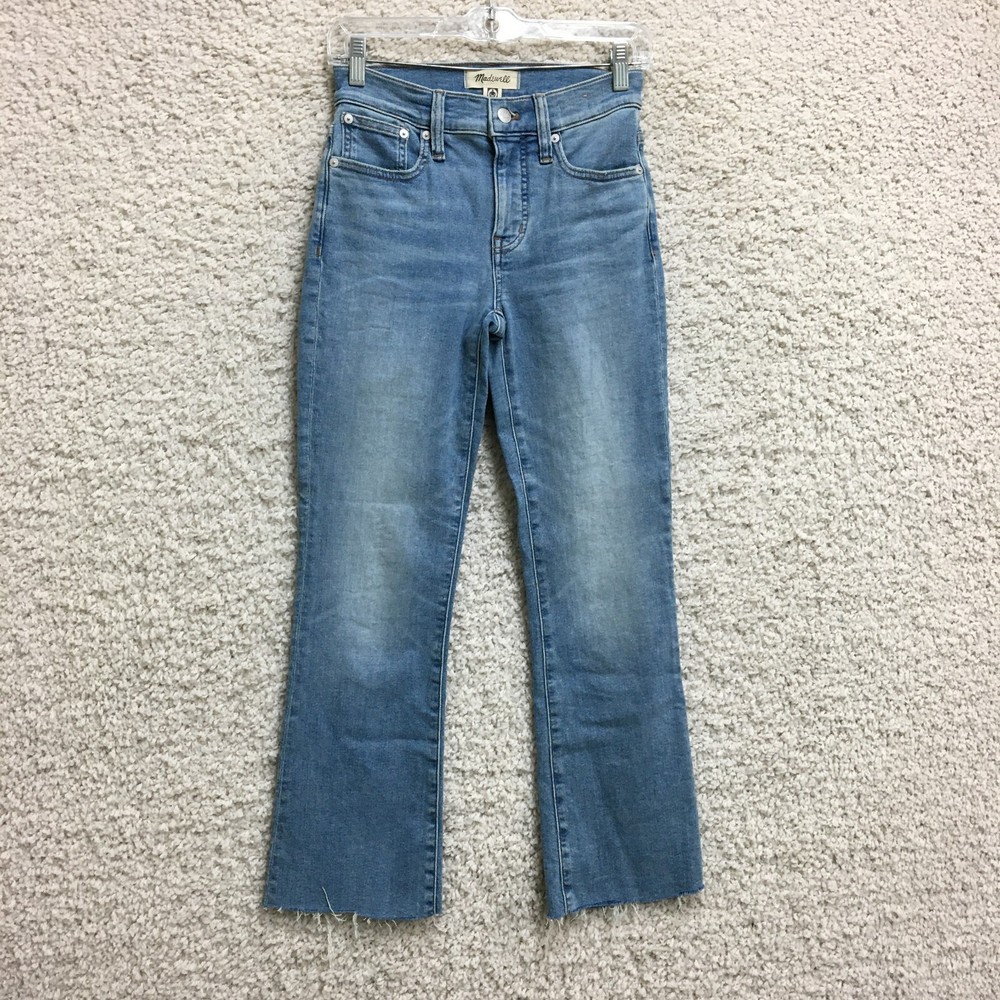 Madewell Women's 23 Mid Rise Blue Bootcut Stretch Jeans Medium Wash Kick Out Fit