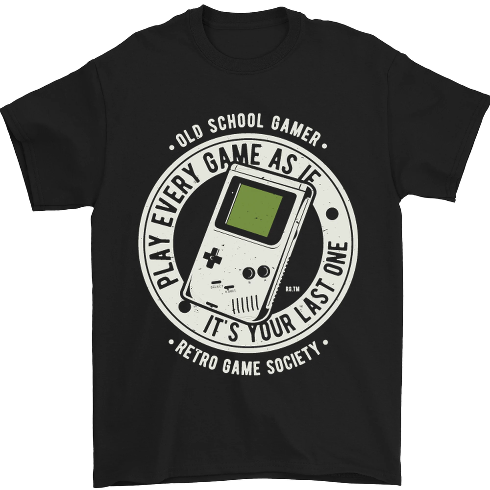 Old School Gamer Funny Gaming Mens T-Shirt 100% Cotton