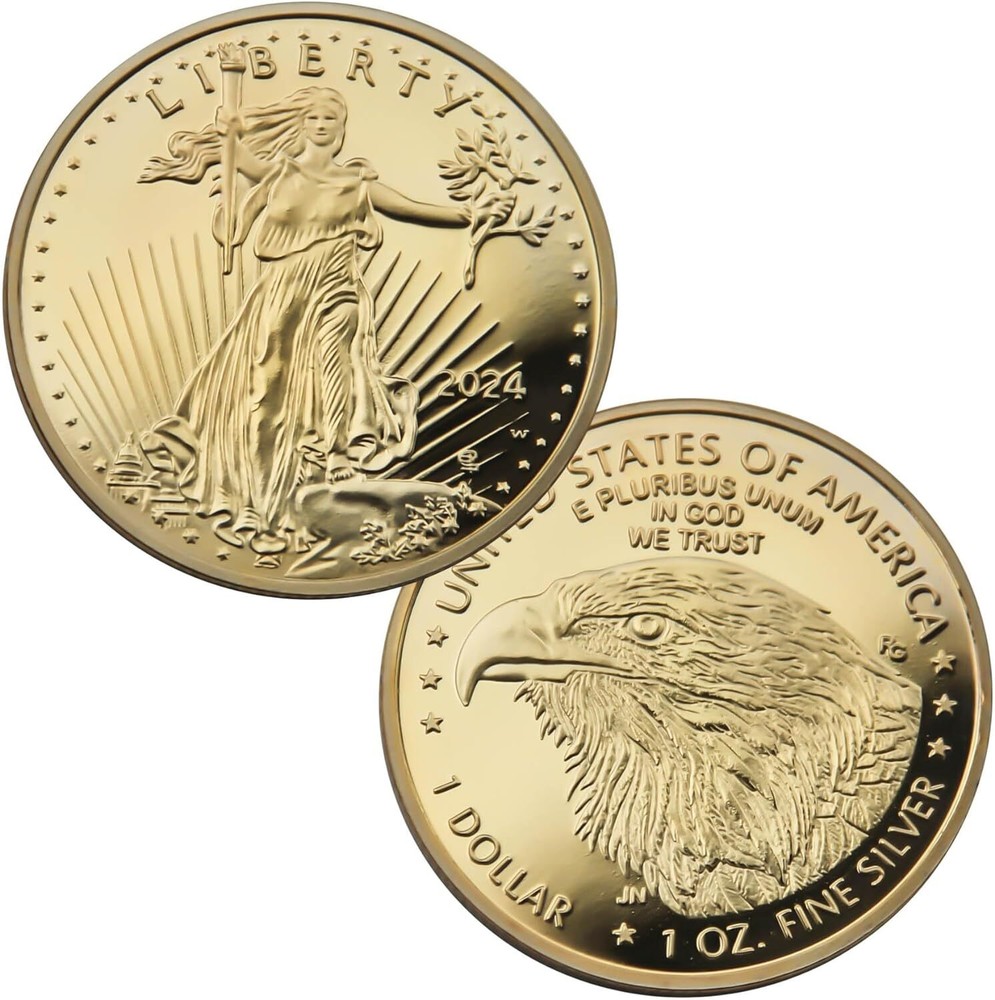 2024 U.S. Eagle The United States Statue of Liberty Gold Plated Coin 1 oz Uncirc