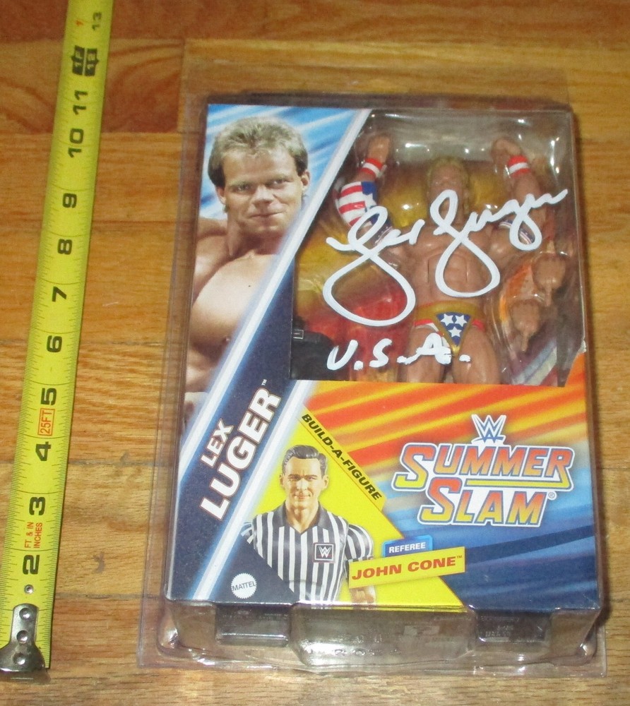 WWE WWF Mattel Lex Luger Summerslam Elite Wrestling Figure Signed Auto JSA COA