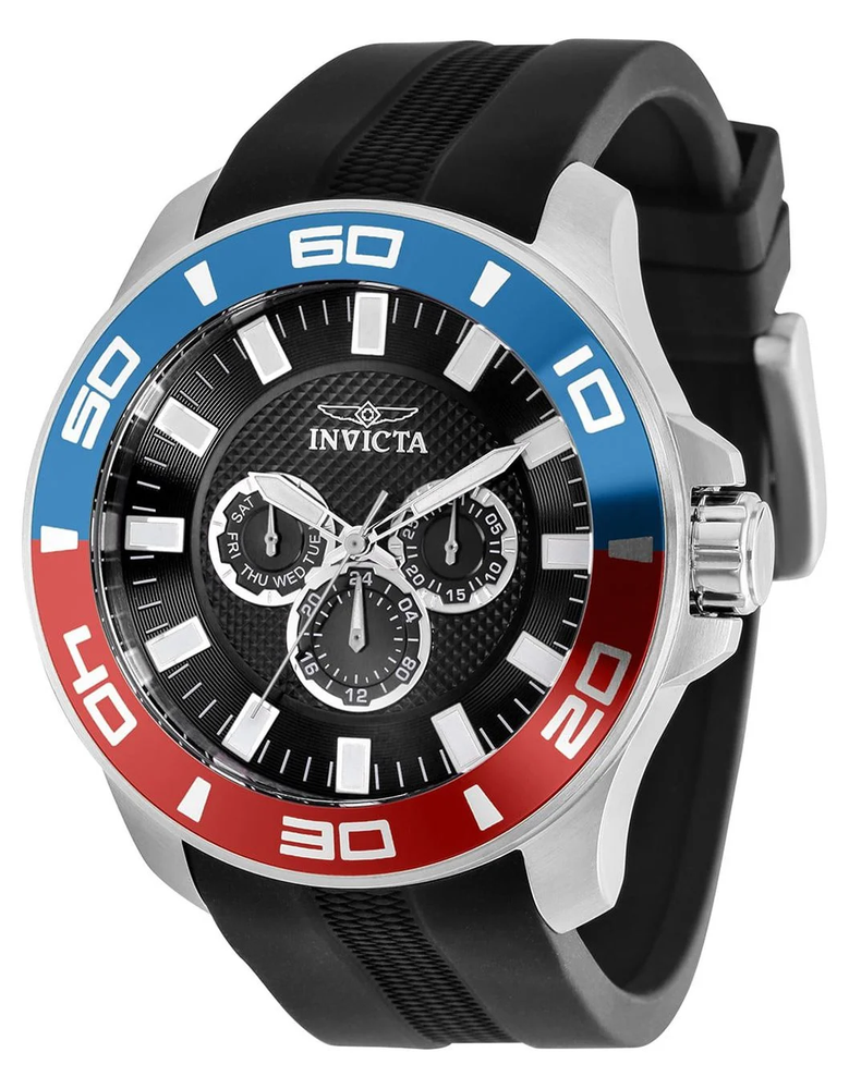 Men's 50mm Pro Diver Chronograph Quartz Watch - Black Dial Stainless Steel