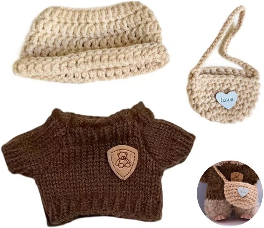 Labubu Doll Clothes Handmade Crochet Outfits for 15-17cm Dolls