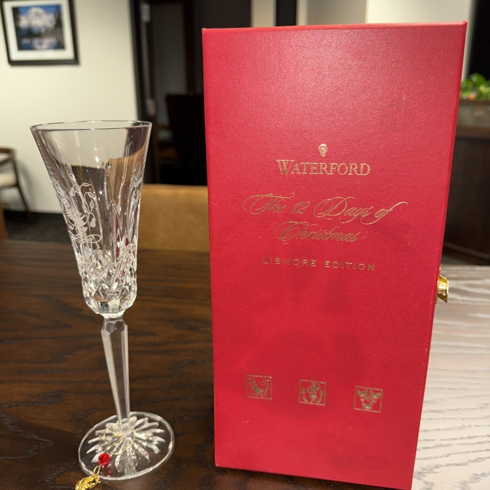 Waterford 2015 Lismore Crystal Flute 12 Days Xmas Partridge 9th Edition
